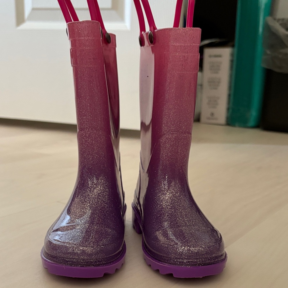 Western Chief Pink and Purple Kids Rain Boots, SZ 7